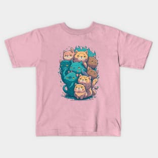 Feline Fine with Pawsitively Purrfect Design Kids T-Shirt